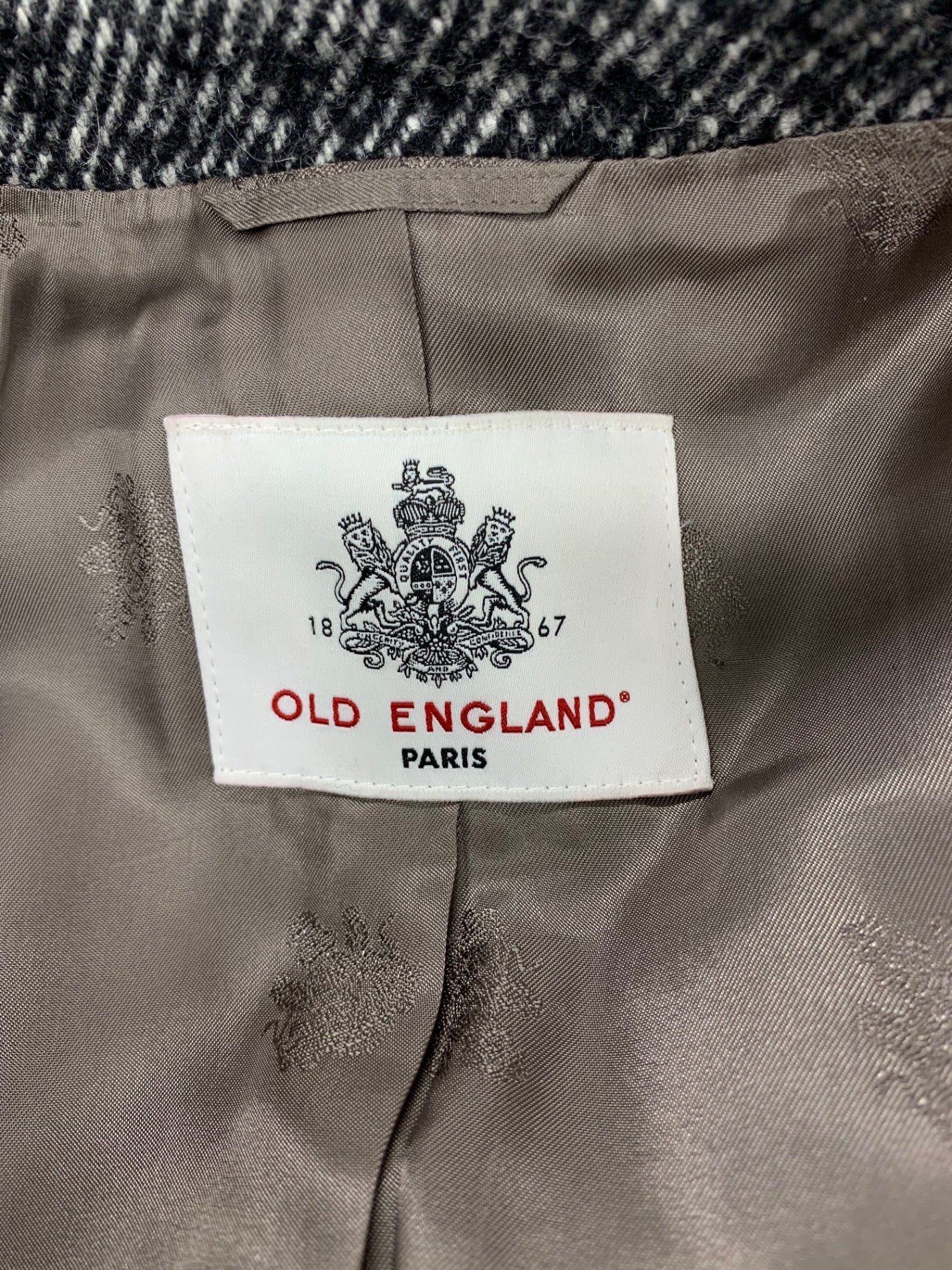 オールドイングランド 59505321 チェスターコート 38 ブラック ツイードカルゼ ITYJZVB5VO66