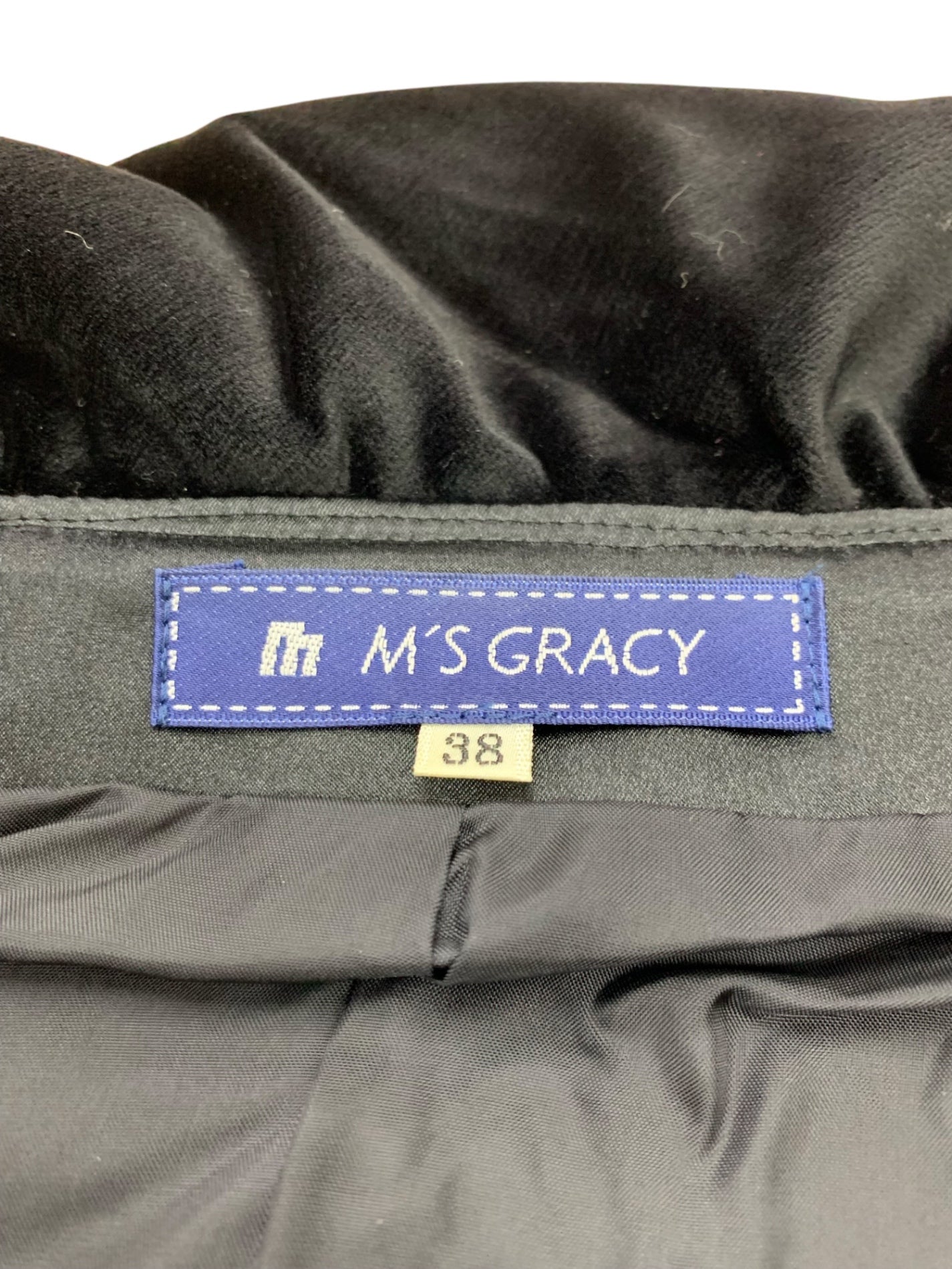 エムズグレイシー 624506 ジャケット 38 ブラック ベロア リボン ITI0HOKOGUQ4 【SALE】