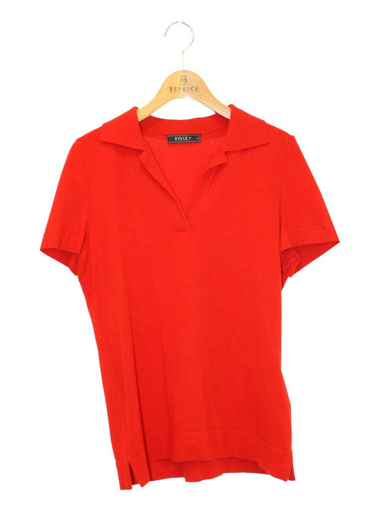 フォクシーブティック トップス クールパーフェクトポロ  28392 Tシャツ カットソー 42 レッド ITQU09729DBE
