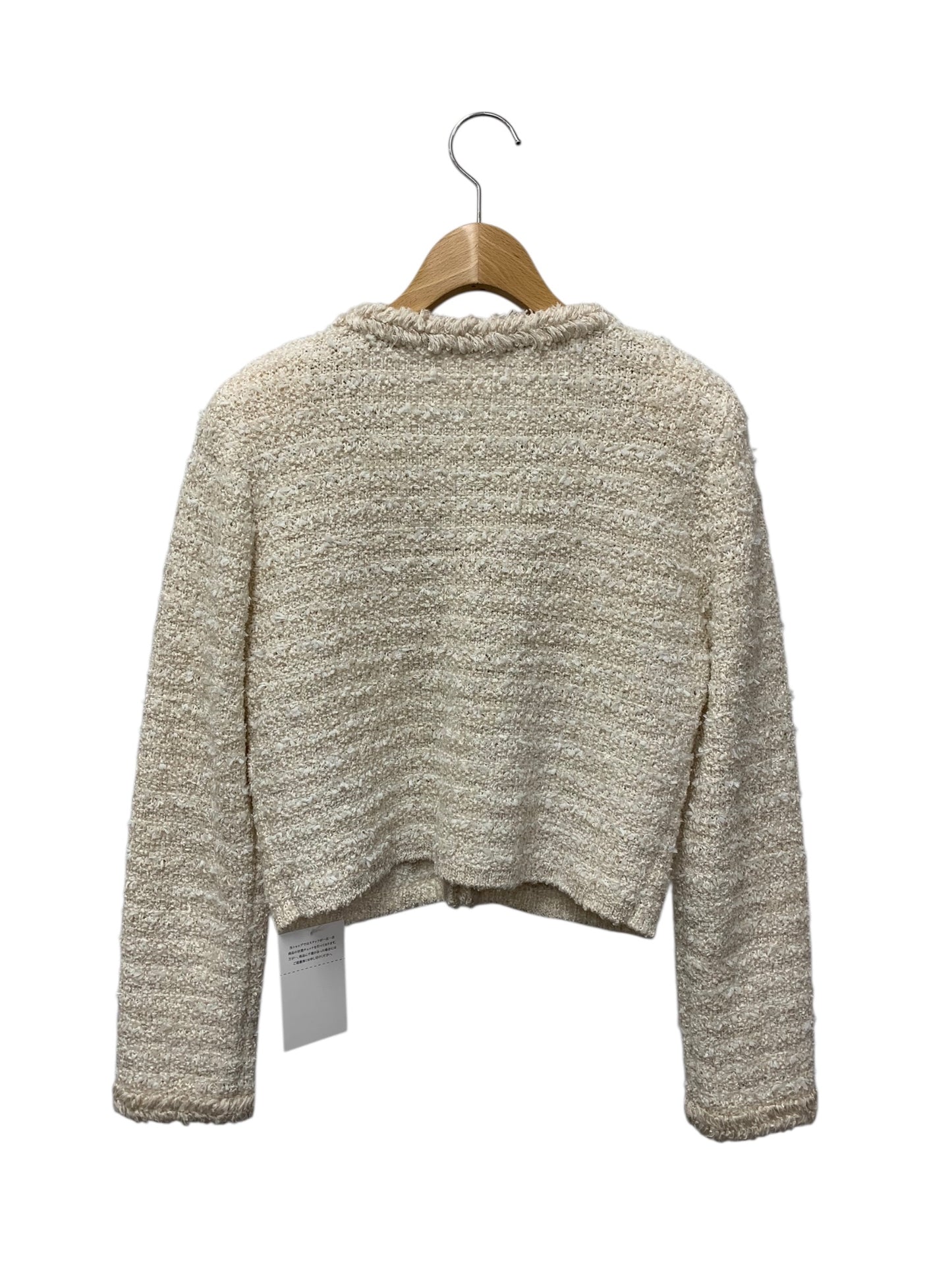 フォクシーブティック Knit Jacket Mirage 43270 ノーカラージャケット 38 ベージュ ツイード調 キュプラ混 麻混 ITGG03YTYTQM