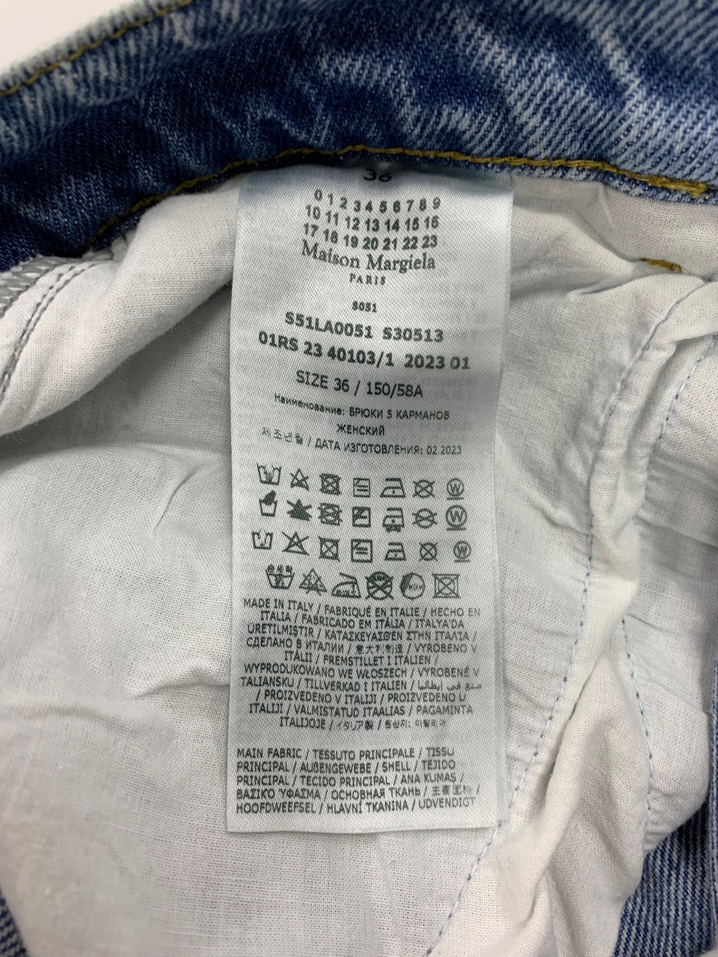 メゾンマルジェラ デニムジーンズ スラッシュディテール S51LA0051S30513 36 ブルー ITMEOGOZ9KGK 【SALE】