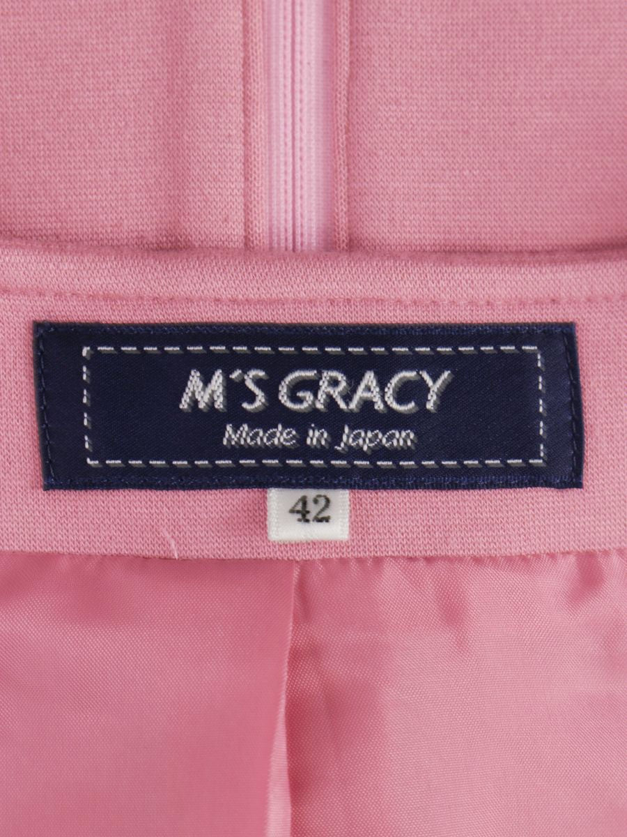 エムズグレイシー 314605 ジャケット 42 ピンク リボンジップ IT3DQN84OIEQ