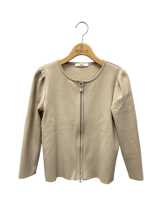 ルネ 6422700 ダブルジップカーディガン 36 グレージュ ビジュー パール ITIO6ICVHNEW