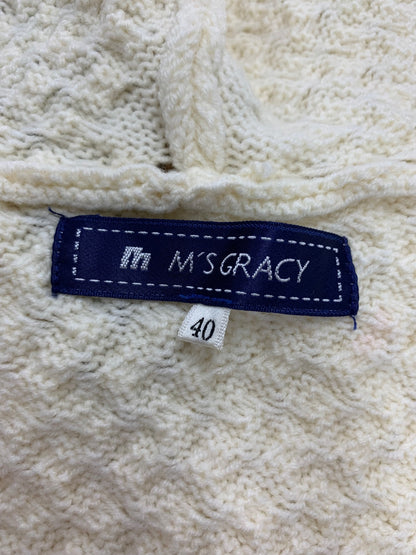 エムズグレイシー 328551 カーディガン 40 アイボリー ニット ファー フード IT62P9MA0PO0