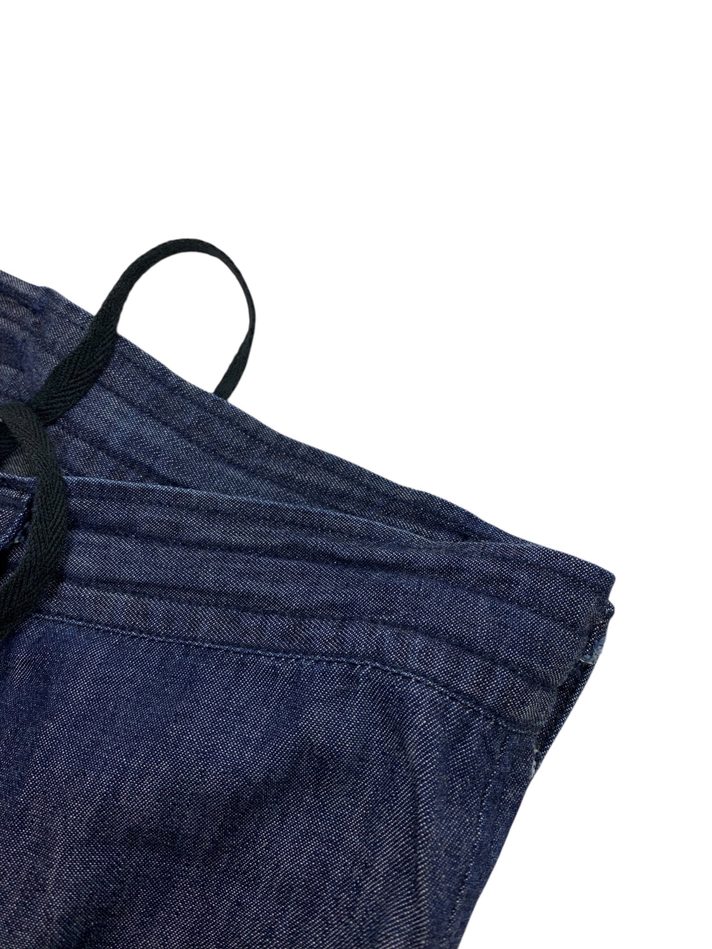 ヨウジヤマモト 6oz TWILL DENIM B POCKET DETAIL PANTS FP-P66-005 デニムパンツ 1 ブルー 裾ダメージ加工 ドローコード ITDJ8UEWR87G 【SALE】