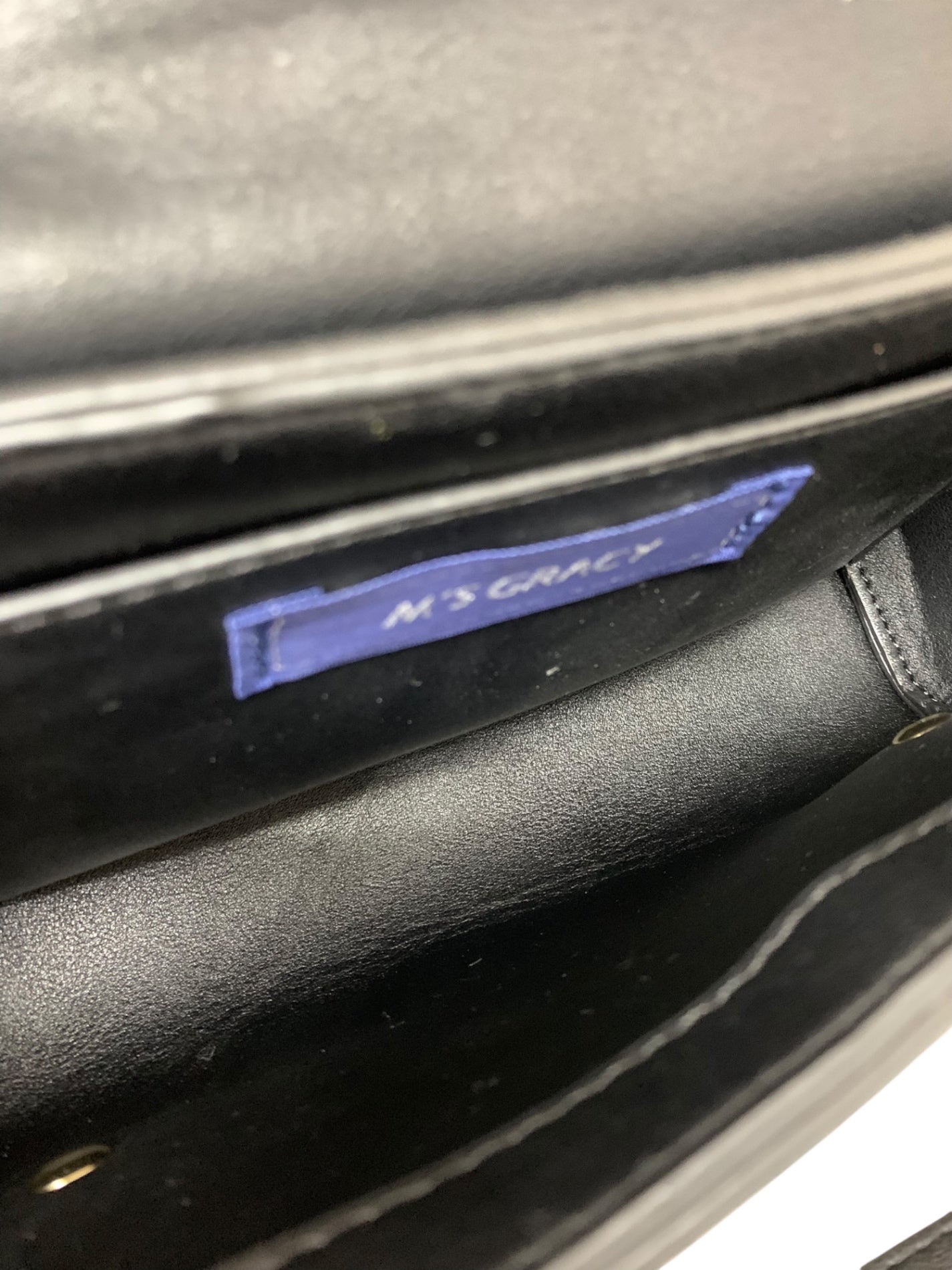 エムズグレイシー 774526 ショルダーバッグ ブラック リボン フェイクレザー ITNKJ66DYPES