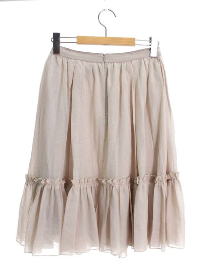 フォクシーブティック Skirt Ruffles 40311 スカート 38 ベージュ ラッフル シフォン シアー ITMWZDBQAPXY