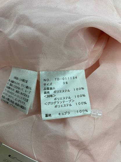 エムズグレイシー 011134 ワンピース 36 ピンク フラワーモチーフ エンボス リボン ITCX7HAV7CTS