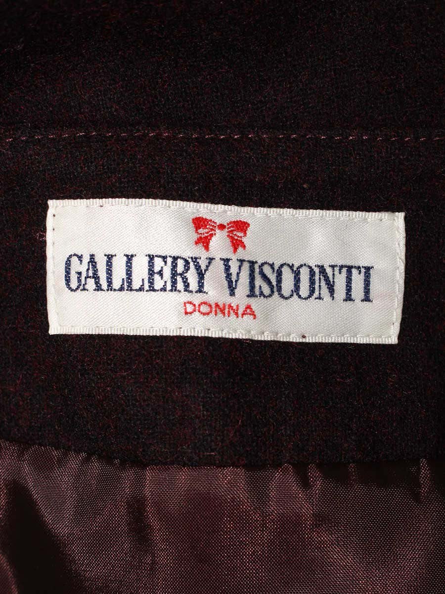 ギャラリービスコンティ 1485743 スカート 3 パープル フラワーモチーフ ウール混 ITMOMCPBPZSH 【SALE】