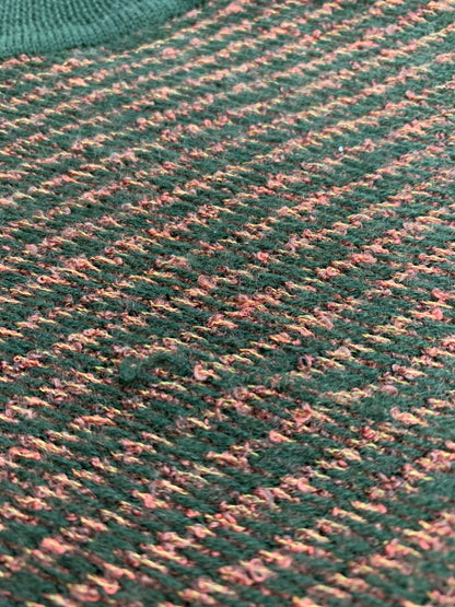 イッセイミヤケメン ME83KN003 クルーネックニット M グリーン レジメンタルストライプ 銀タグ ITZ936FCWXHG 【SALE】