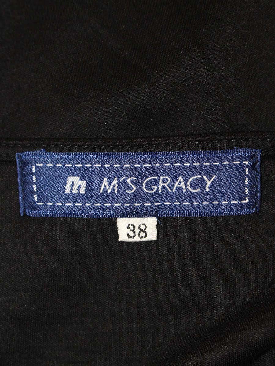 エムズグレイシー 525304 Tシャツ カットソー 38 ブラック フラワーモチーフ リボン ITZVESN1OLNG