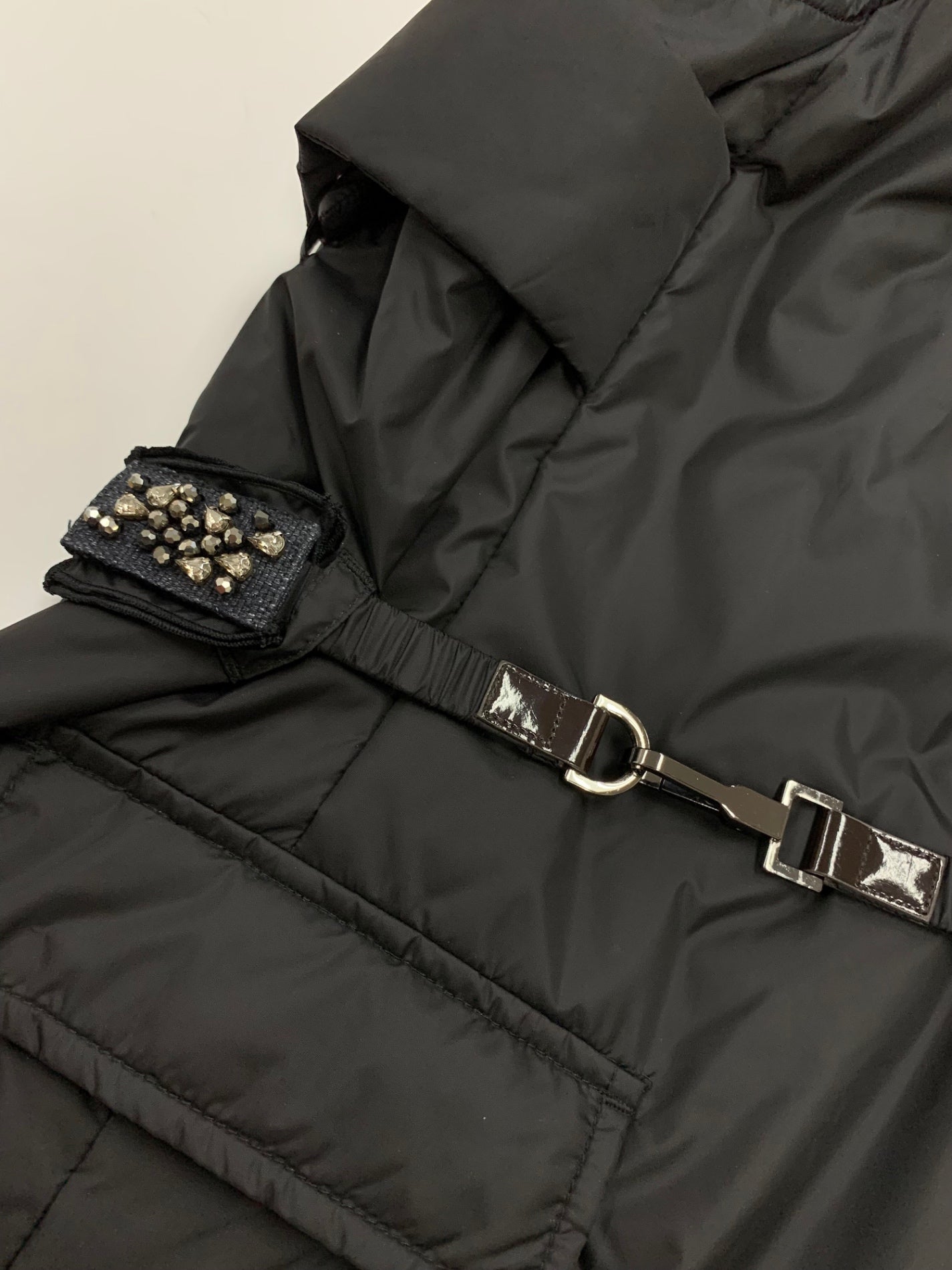 エスマックスマーラ TIMELESS VEST 91560148 ベスト 44 ブラック ロング 中綿 IT99QHKTDOEC