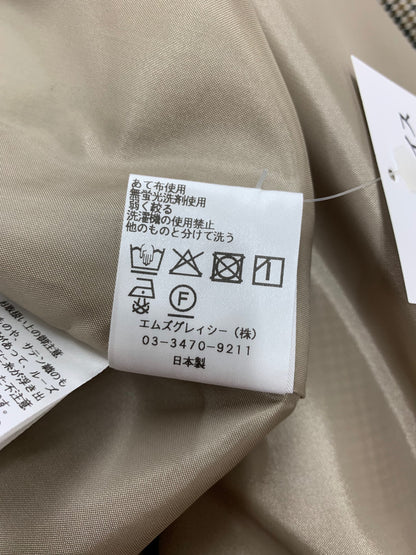エムズグレイシー 511521 ワンピース 38 ブラウン 千鳥格子 リボン ITZEHW3UDI6G
