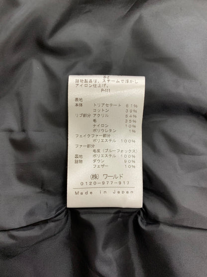 インディヴィ 127-97304 ダウンコート 36 ブラック ロング フォックスファー IT4DOWNFALZC