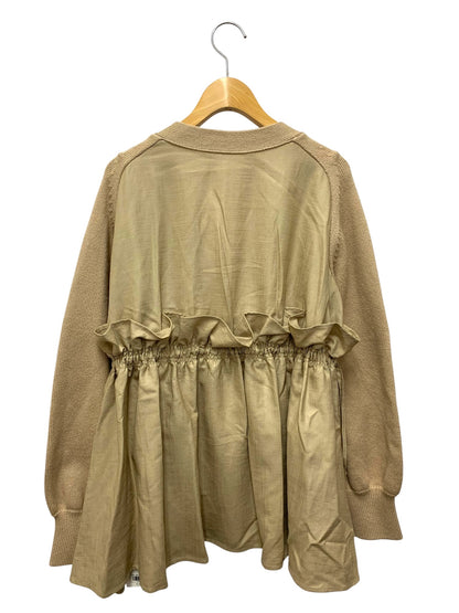 アディアム 40234 カーディガン 2 ブラウン 異素材 フリル ITPHPENEUF14 【SALE】