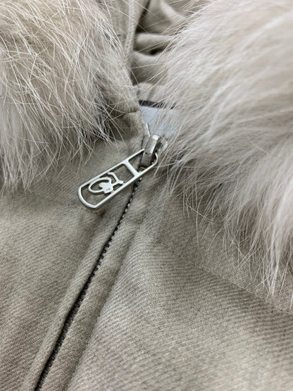 フォクシーブティック Dahlia 44582 ダウンジャケット 38 ベージュ フォックスファー IT3WCOYC49Y8