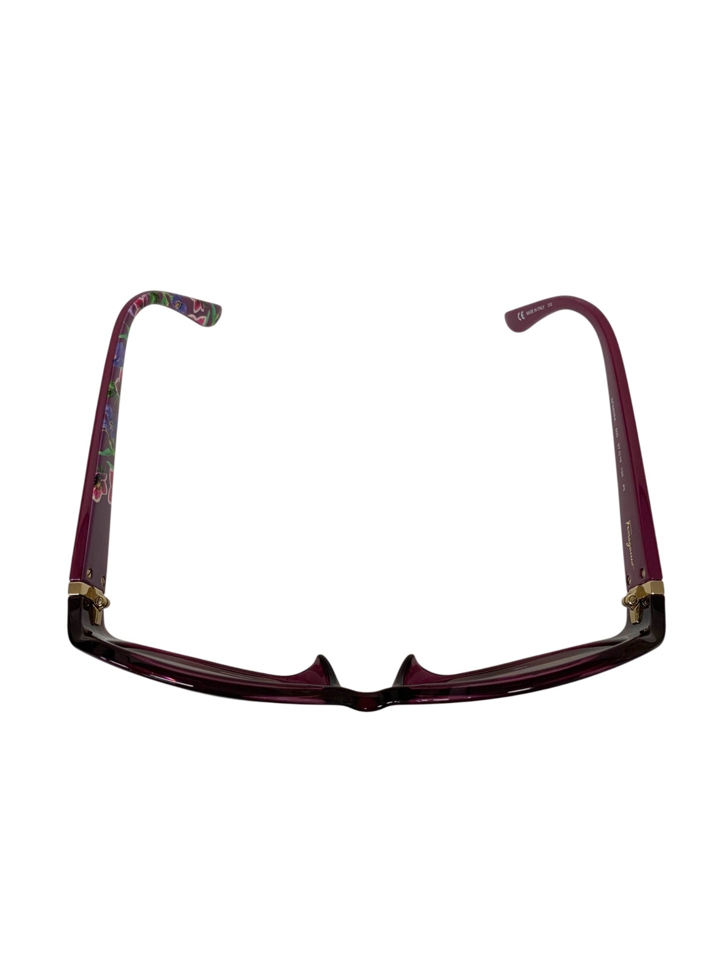 フェラガモ SF683SA サングラス パープル アジアンフィット  フルリム セルフレーム 花・植物 ITL9I0W9CH2S