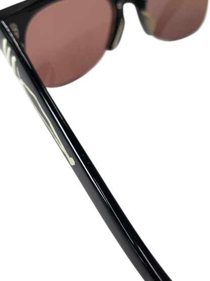 ヨウジヤマモト 52-4002 サングラス ブラック セルフレーム ハーフリム（ナイロール）ボストン ITU29897TZRE