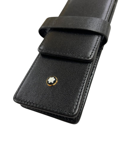 モンブラン マイスターシュテュック 14311 ペンケース ブラック 2本挿し ITQ7JE6HQWYO