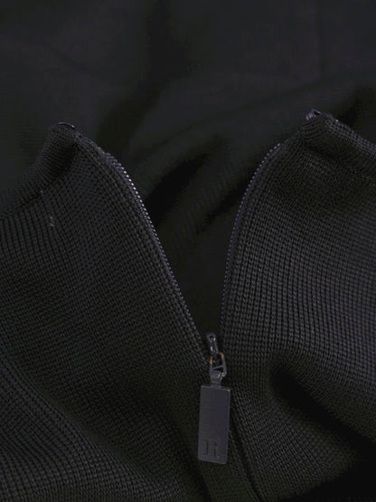 ルネ 6012200 ワンピース 38 ネイビー ニット 袖フリル バックジップ ワンポイント ロゴ ITAIS995UVIO