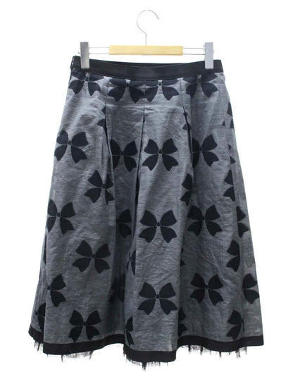 エムズグレイシー Ribbon Jacquard 017301 スカート 40 グレー ITYMZTJ6KSZS