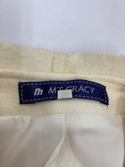 エムズグレイシー 924544 コート 38 アイボリー ノーカラー フリル IT7YBJFLTDGG