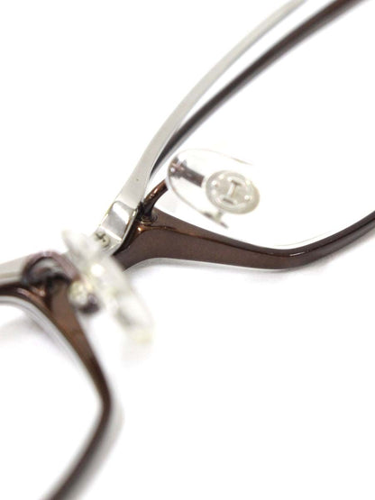 ハマモト HT-056 メガネ ブラウン/シルバー コンビフレーム スクエア ITCCY53M4KVK