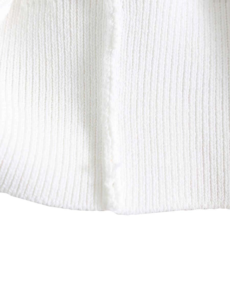 グレースコンチネンタル 刺繍パフスリーブニットトップ 01242 43023 36 ホワイト カットワークレース ‘24SS ITRVPQ1ZP2UP
