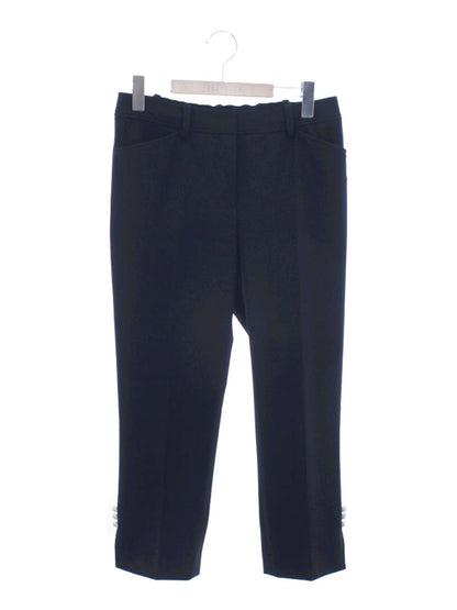 エムズグレイシー 316316 クロップドパンツ 38 ネイビー パールボタン センタープレス ITO226RHUPNK