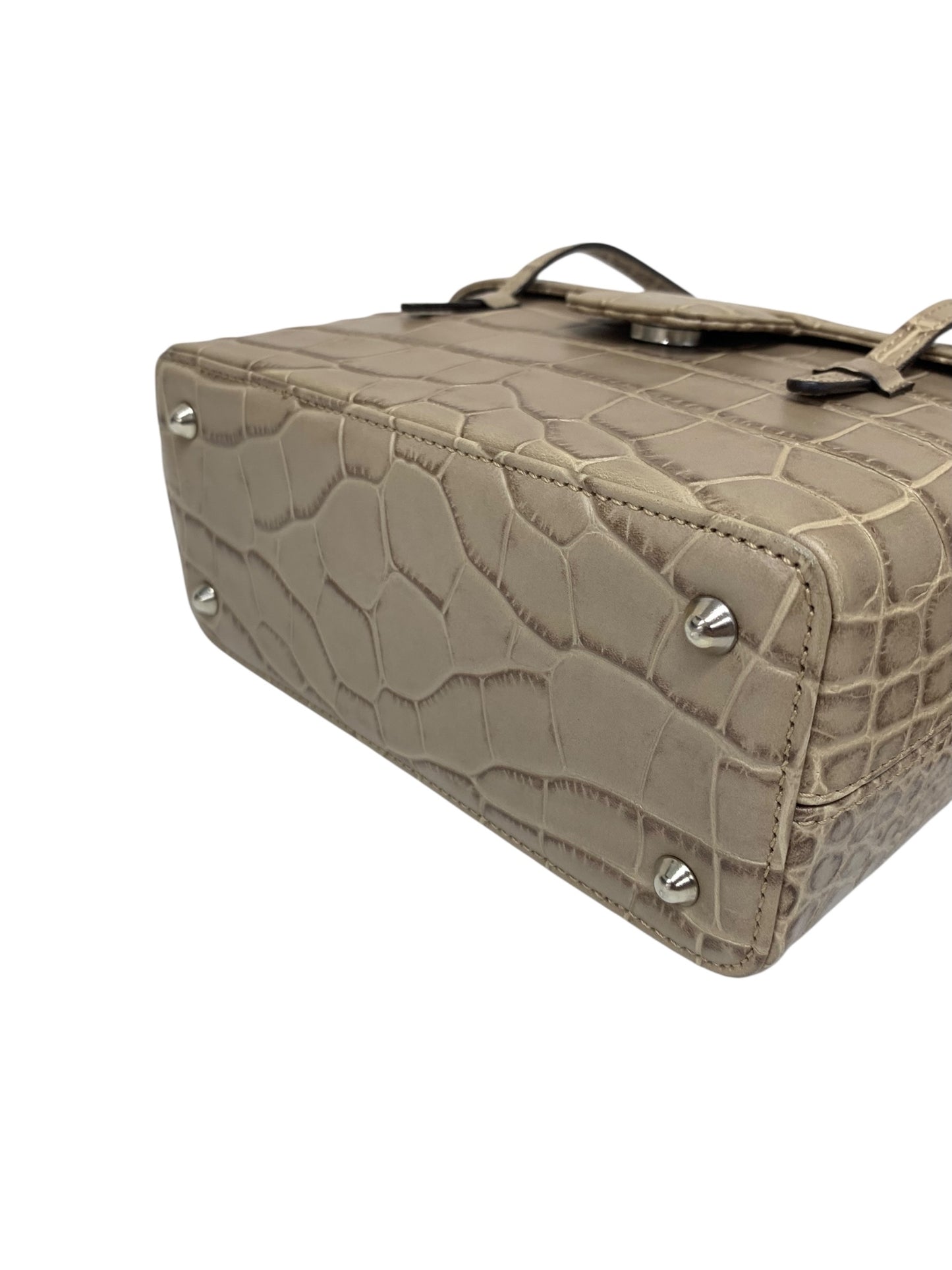 フォクシー ガトーショコラ バニティバッグ ベージュ レザー クロコ型押し 2way IT6M18WTCJDW