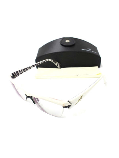 サムライ翔 仁 STYLE No.24 SS-J24 メガネ ホワイト/ブラウン ハーフリム スクエア ITGHUIVCQTM0