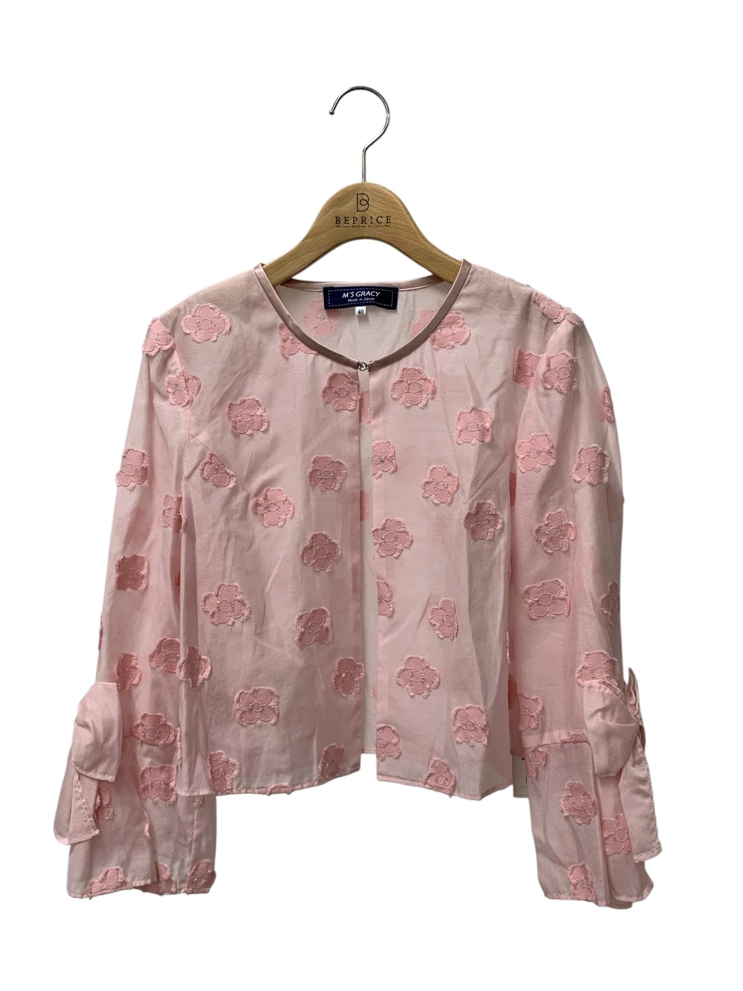 エムズグレイシー フラワーカットジャガーボレロ 514303 ボレロ 40 ピンク 花柄 IT93WE0RMKON