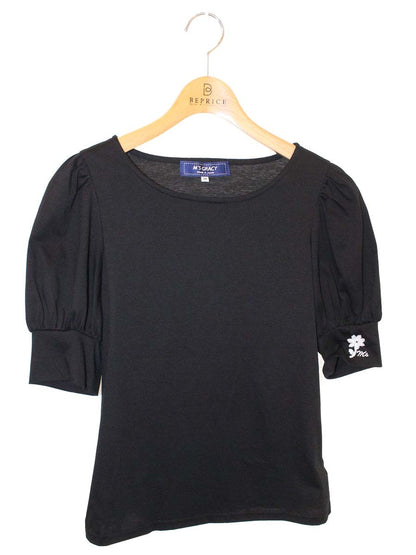 エムズグレイシー 115311 Tシャツ カットソー 38 ブラック フラワー刺繍 ITEYFQGTV52O