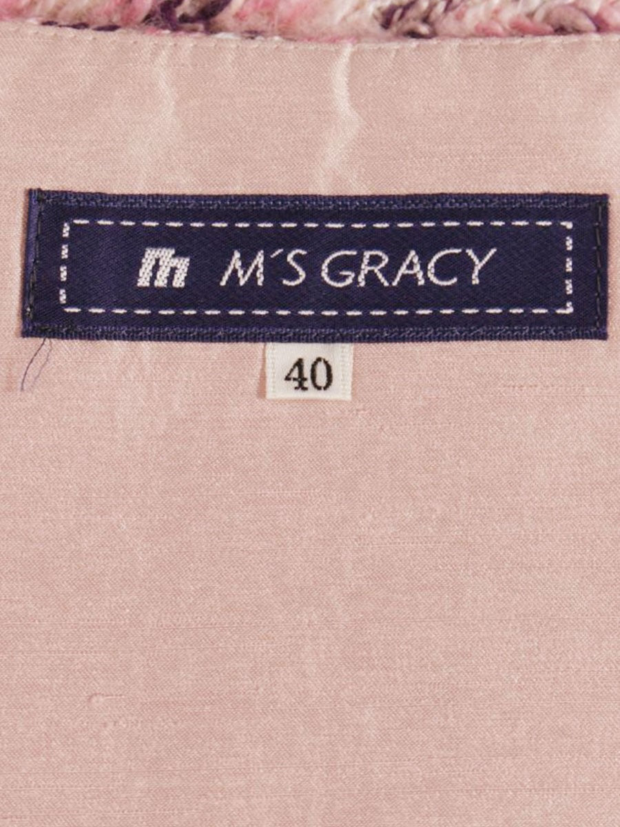 エムズグレイシー 527562 スカート 40 ピンク ウール ツイード ITBHSH28BSON