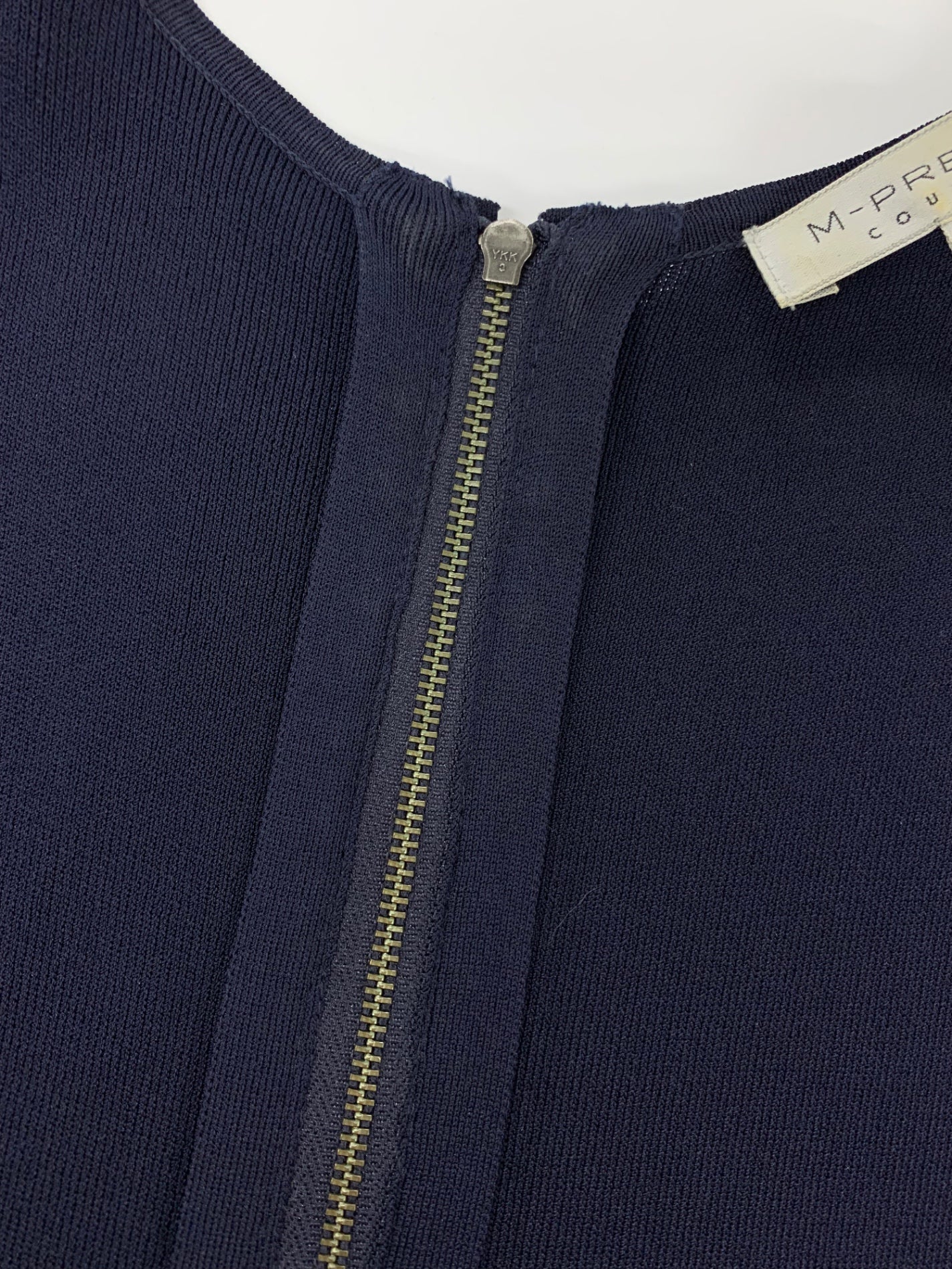 エムプルミエクチュール F718-026 ニットワンピース 36 ネイビー プリーツ ITZ2N2TH6RVC