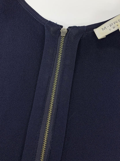 エムプルミエクチュール F718-026 ニットワンピース 36 ネイビー プリーツ ITZ2N2TH6RVC