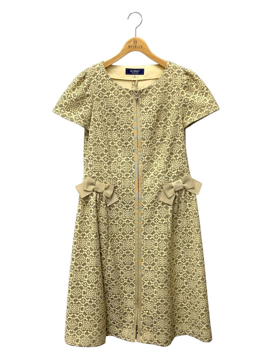 エムズグレイシー 511602 ワンピース 42 ベージュ レース リボン 花 IT1DLXIHKLYQ