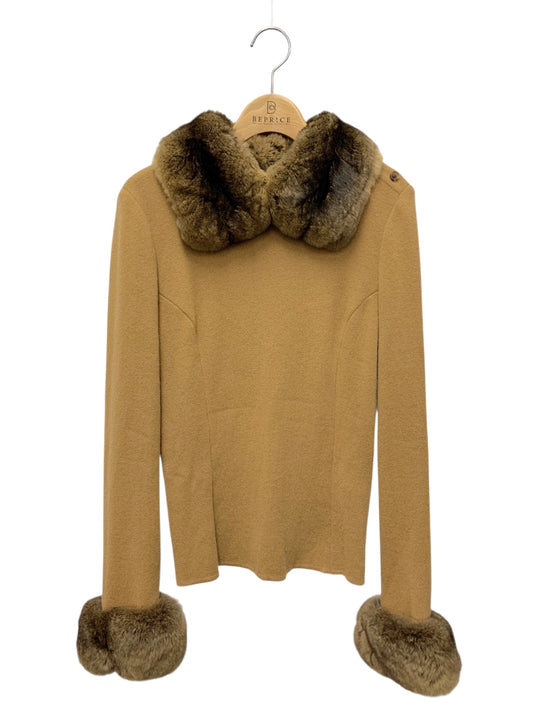 フォクシーブティック 16986 ニット セーター 40 ベージュ カシミヤニット チンチラファー付き ITPYCK2YL8YY