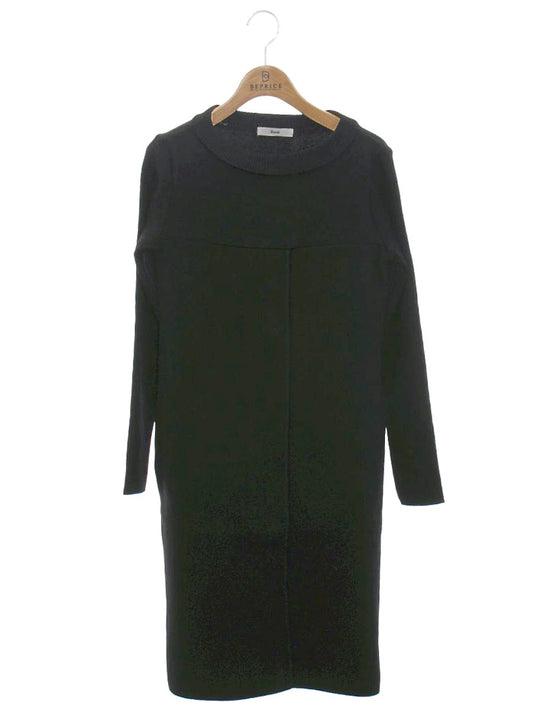 ルネ 6912780 ワンピース 36 ブラック ニット ロールカラー IT18RPPQXJFW