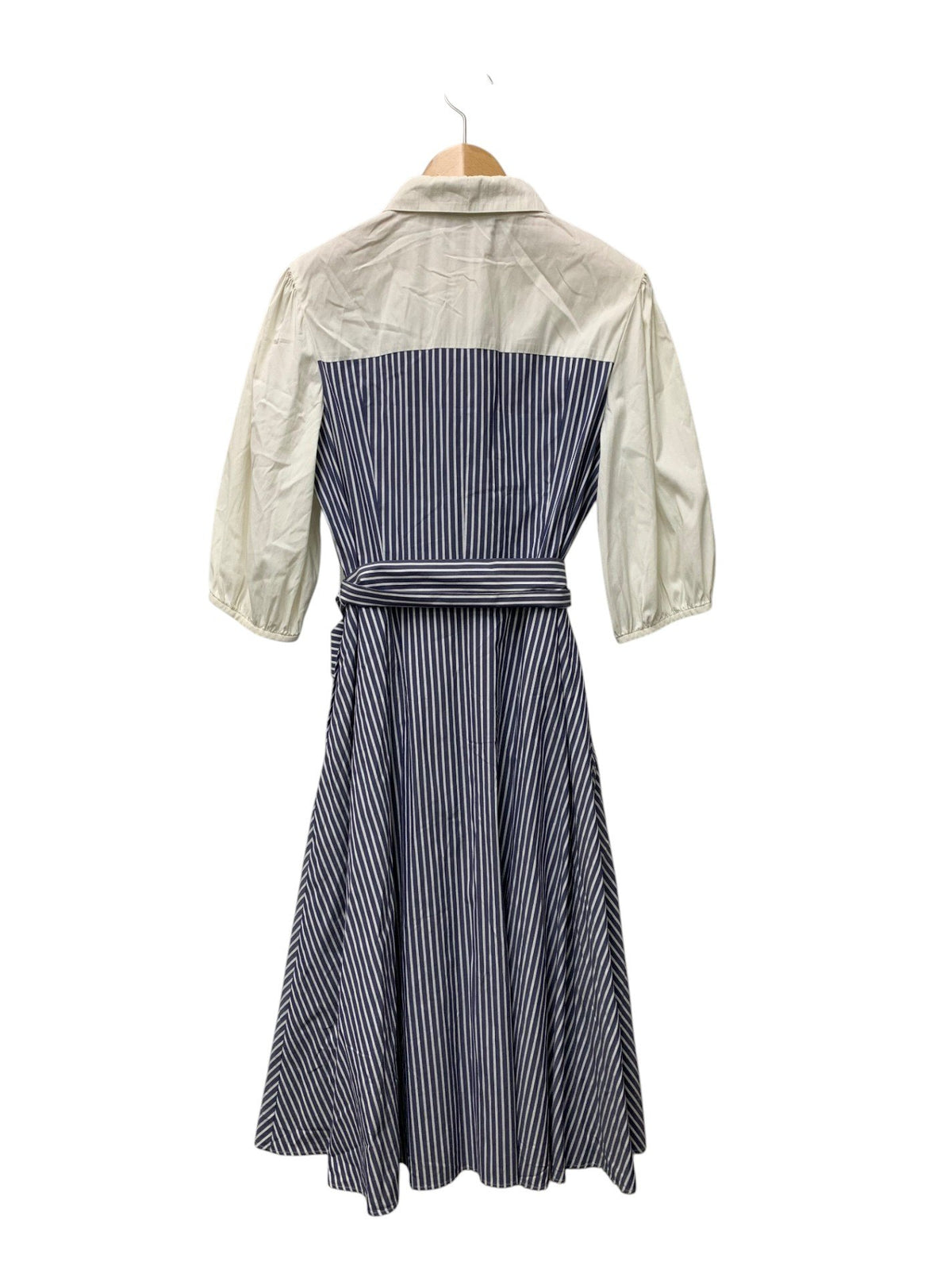 エムズグレイシー Stripe Shirt Dress 811320 ワンピース 38 ネイビー ストライプ ITDC8F4KSQFU