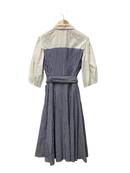 エムズグレイシー Stripe Shirt Dress 811320 ワンピース 38 ネイビー ストライプ ITDC8F4KSQFU