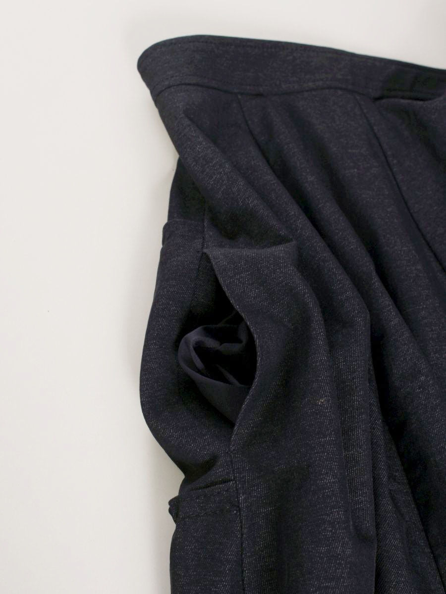 ルネ basic 5924070 スカート 34 ネイビー デニム風 ティアード ITCSTSGY4HRW