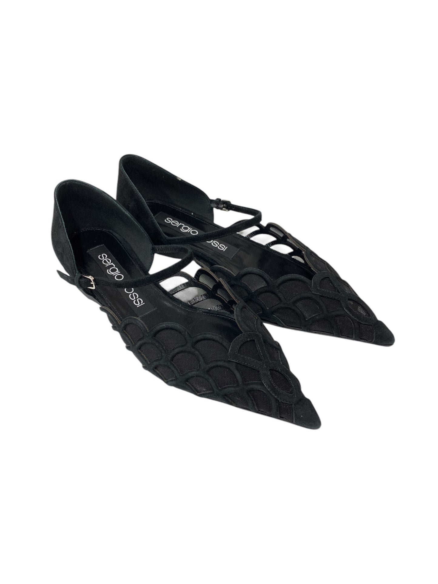 セルジオロッシ SR MERMAID-BALLERINAS B09720MAFM46170.1000 バレエフラットシューズ 36 1/2 ブラック ITO4L35GY934 【SALE】