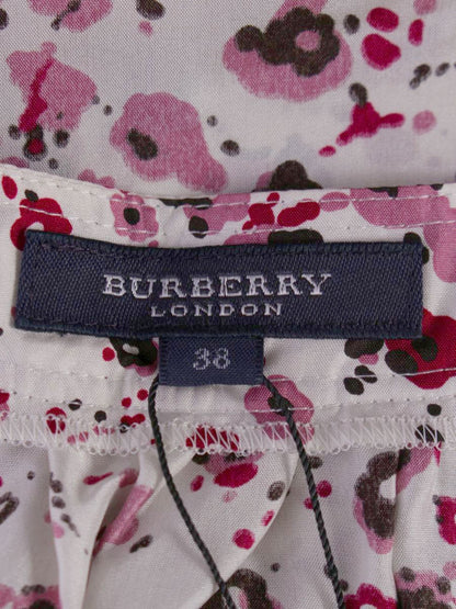 バーバリーロンドン FMD28-445-36 ワンピース 38 ホワイト シルク フラワー IT4PY6EANFF5