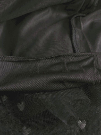 エムズグレイシー 217324 スカート 40 ブラック ハート刺繍 シフォン ITG3X3DLHQTN