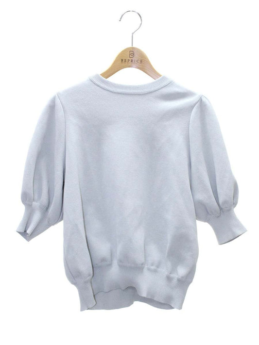 ヨリ YR2131-033SP ニットトップス F グリーン コットンパフスリーブ ITXTN8IZCCFC