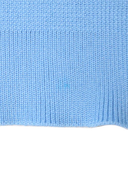 エムズグレイシー 118136 カーディガン 38 ブルー レース編み フロントボタン ITC92HJXN192