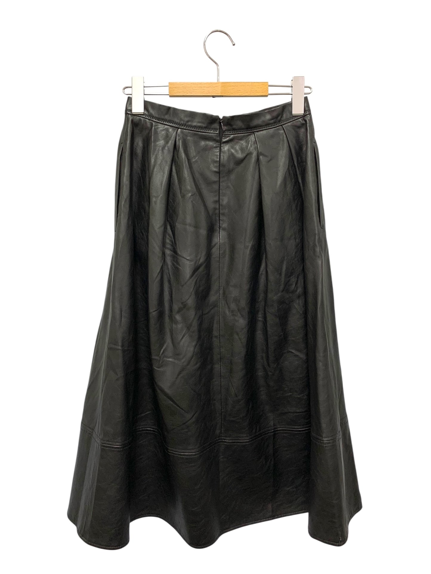セルフォード CWFS194025 スカート 36 ブラック フェイクレザー フレア IT0MQT4LLI2M 【SALE】