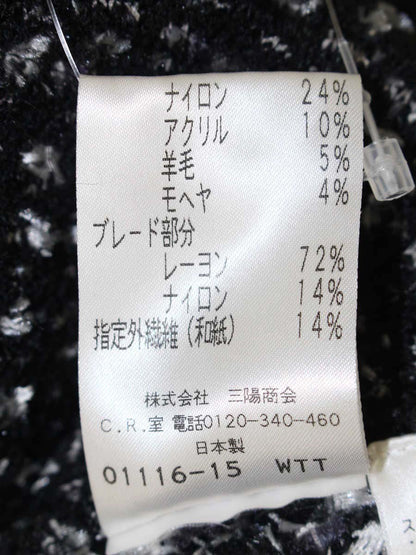 トゥービーシック W5F25-235-09 ノーカラージャケット 3 ブラック ツイード ITRKC3R8DH0U
