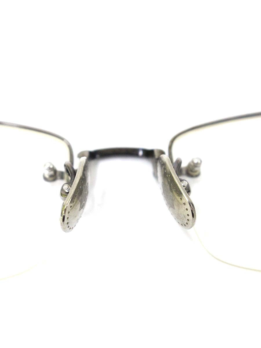 フォーナインズ TW-61T メガネ シルバー/ブラック メタルフレーム ハーフリム スクエア IT5FJX7490HS
